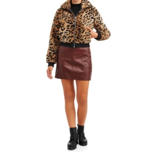 Faux Fur Collared Jacket, Cheetah Print - Picture 3 of 8